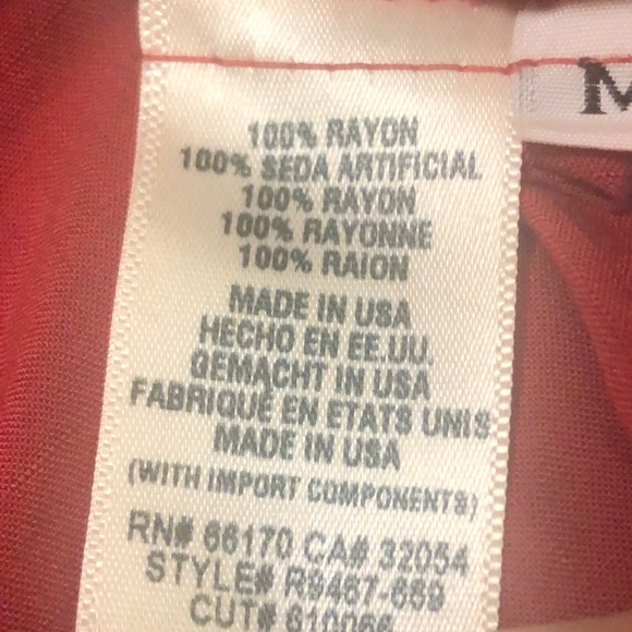 Anthropologie Cloth & Stone red tie blouse button front shirt M 8-10 NWT - Picture 5 of 6